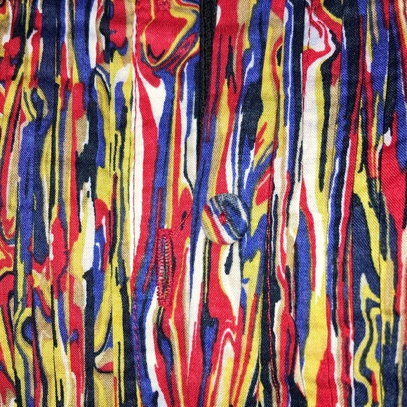 100% Cotton collarless 8 fabric matching buttons mosaic design - Picture 3 of 3